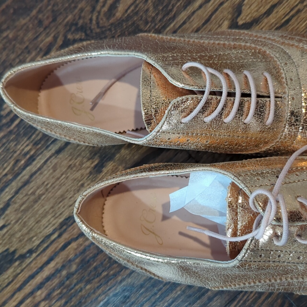 J Crew Rose Gold Oxford Loafers - Picture 3 of 6